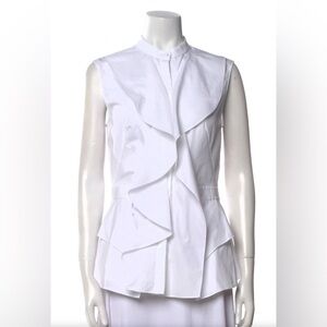 Alexander McQUEEN Mock Neck Sleeveless Button-Up Top size 42/ US 6